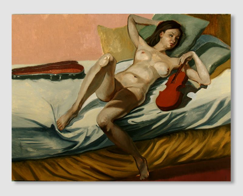 Reclining Nude with a Violin