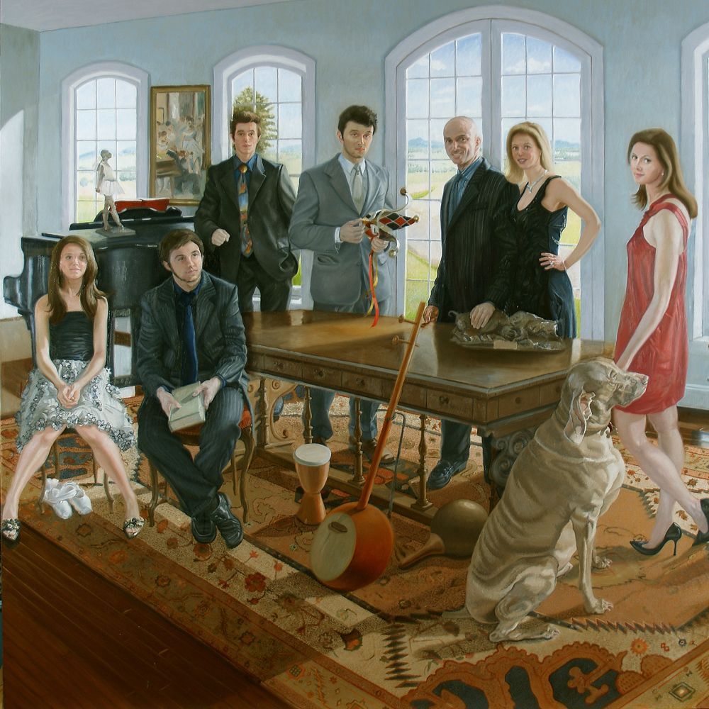 The Cappuccino Family | Figurative Oil Painting by John Varriano