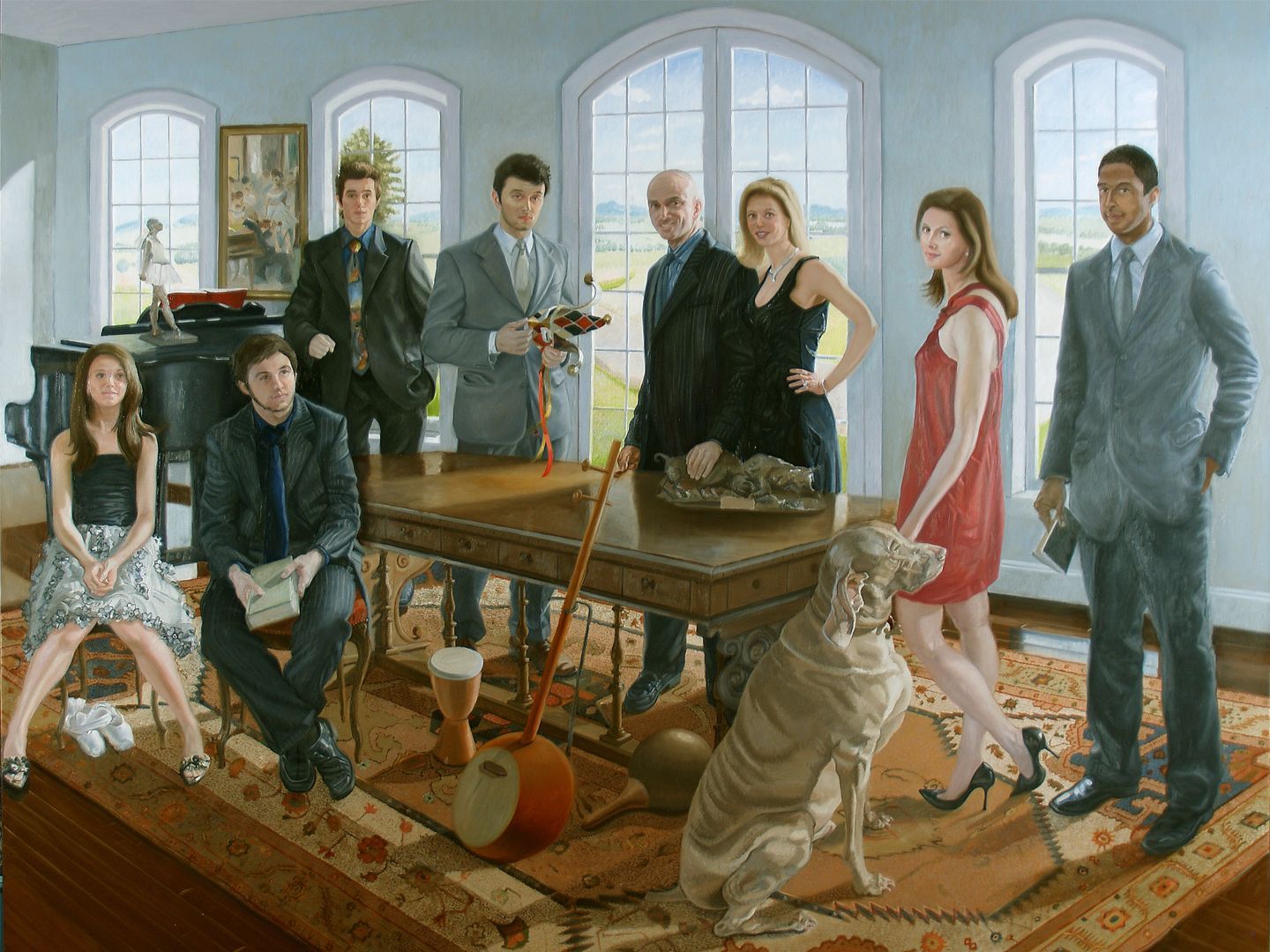 The Cappuccino Family |  Figurative Oil Painting In Situ