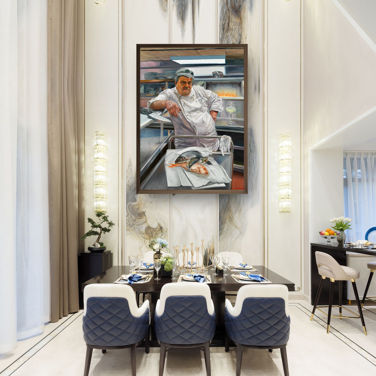 The Chef in situ | Figurative Oil Painting by John Varriano