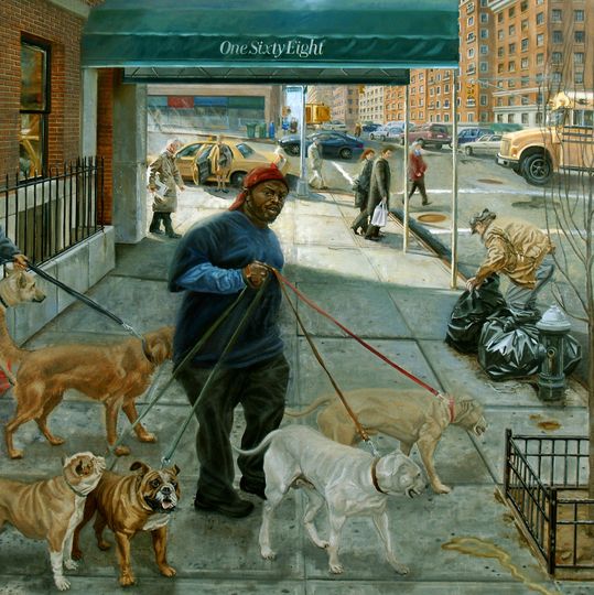 The Dog Walkers | Figurative Oil Painting on Canvas