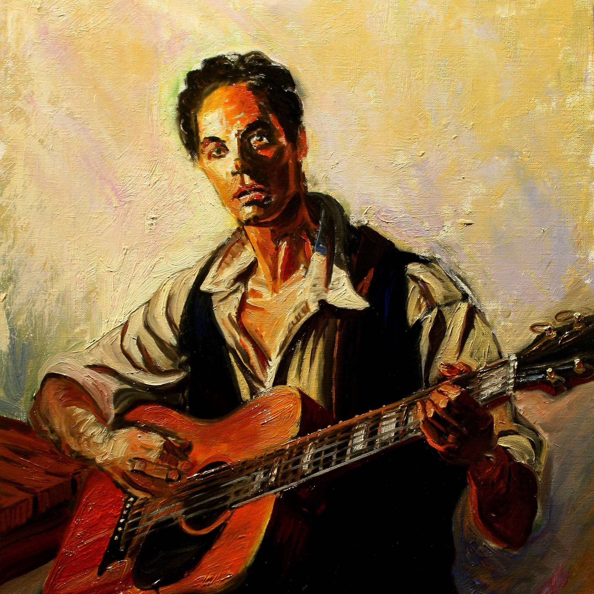 The Folk Singer | Figurative Oil Painting by John Varriano