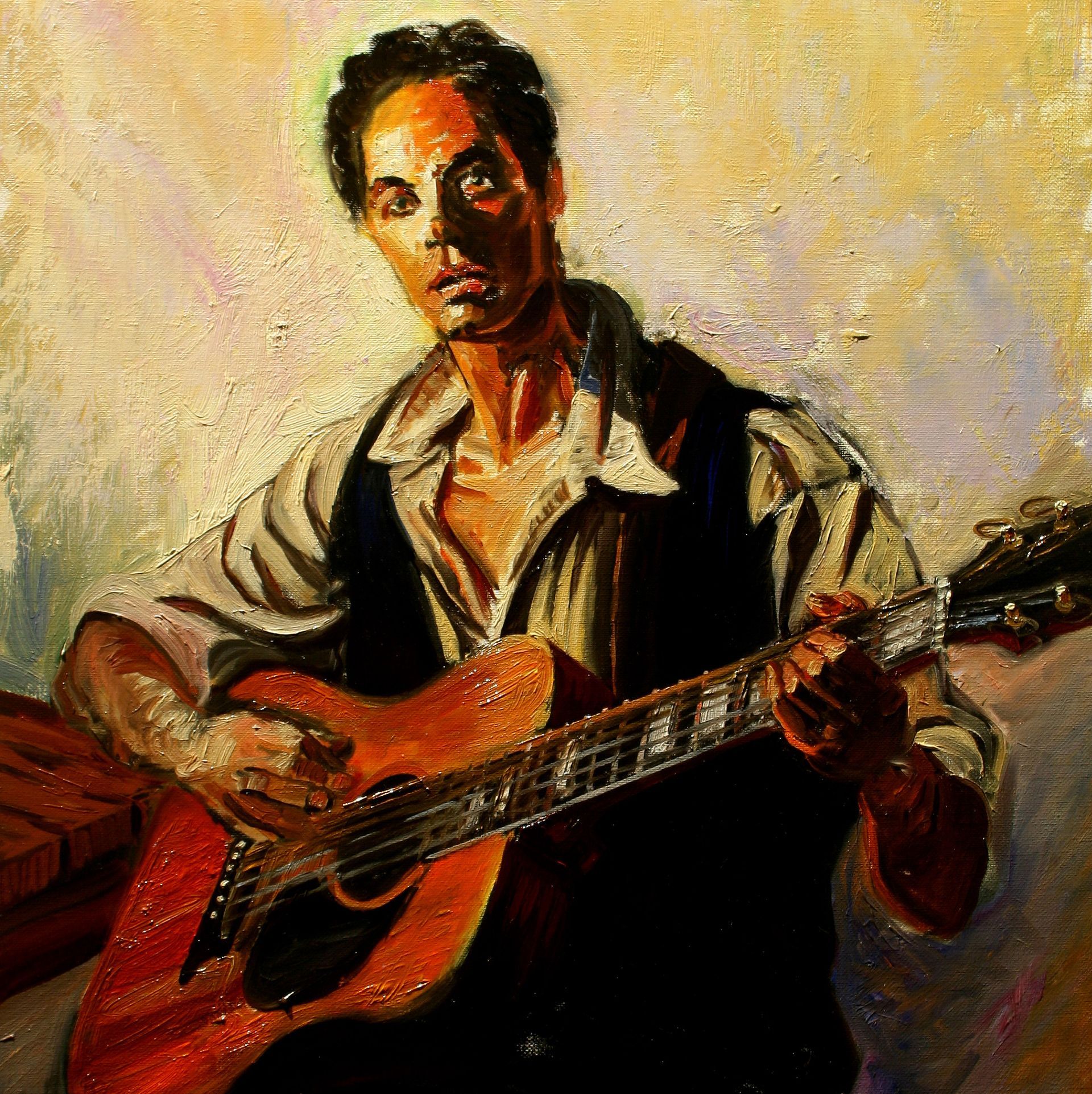 The Folk Singer | Figurative Oil Painting on Canvas