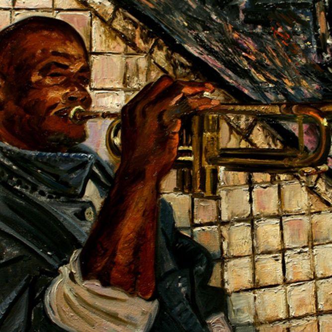 The Trumpet Player | Figurative Oil Painting by John Varriano