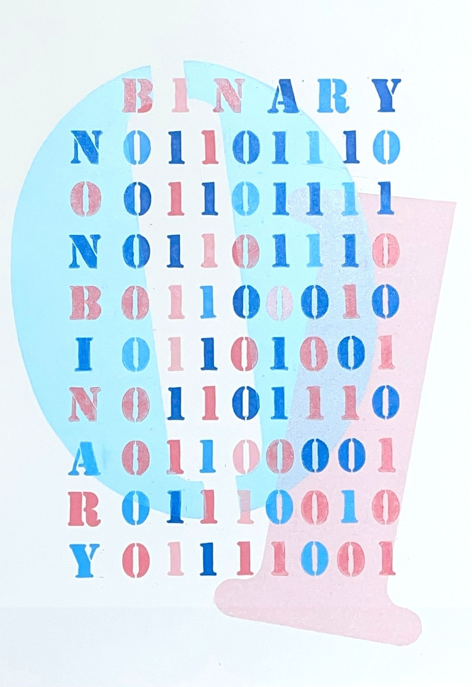 Een poster met het woord binair erop