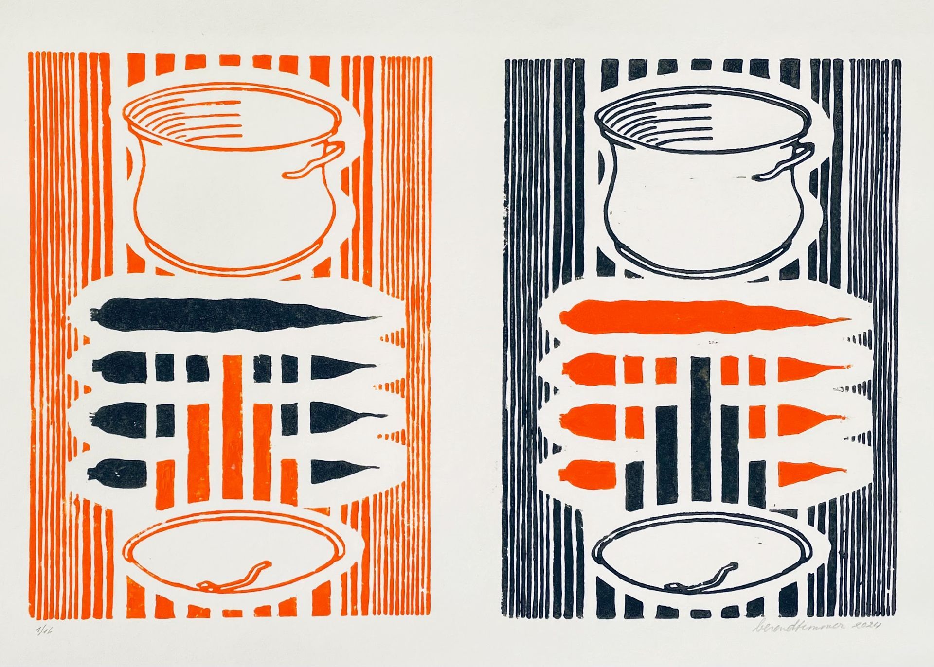 De combi: oranje/zwart