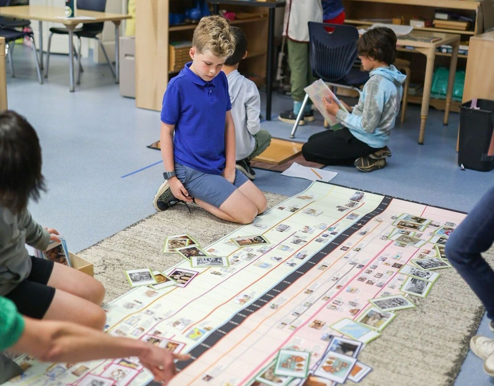 Child working with Montessori materials