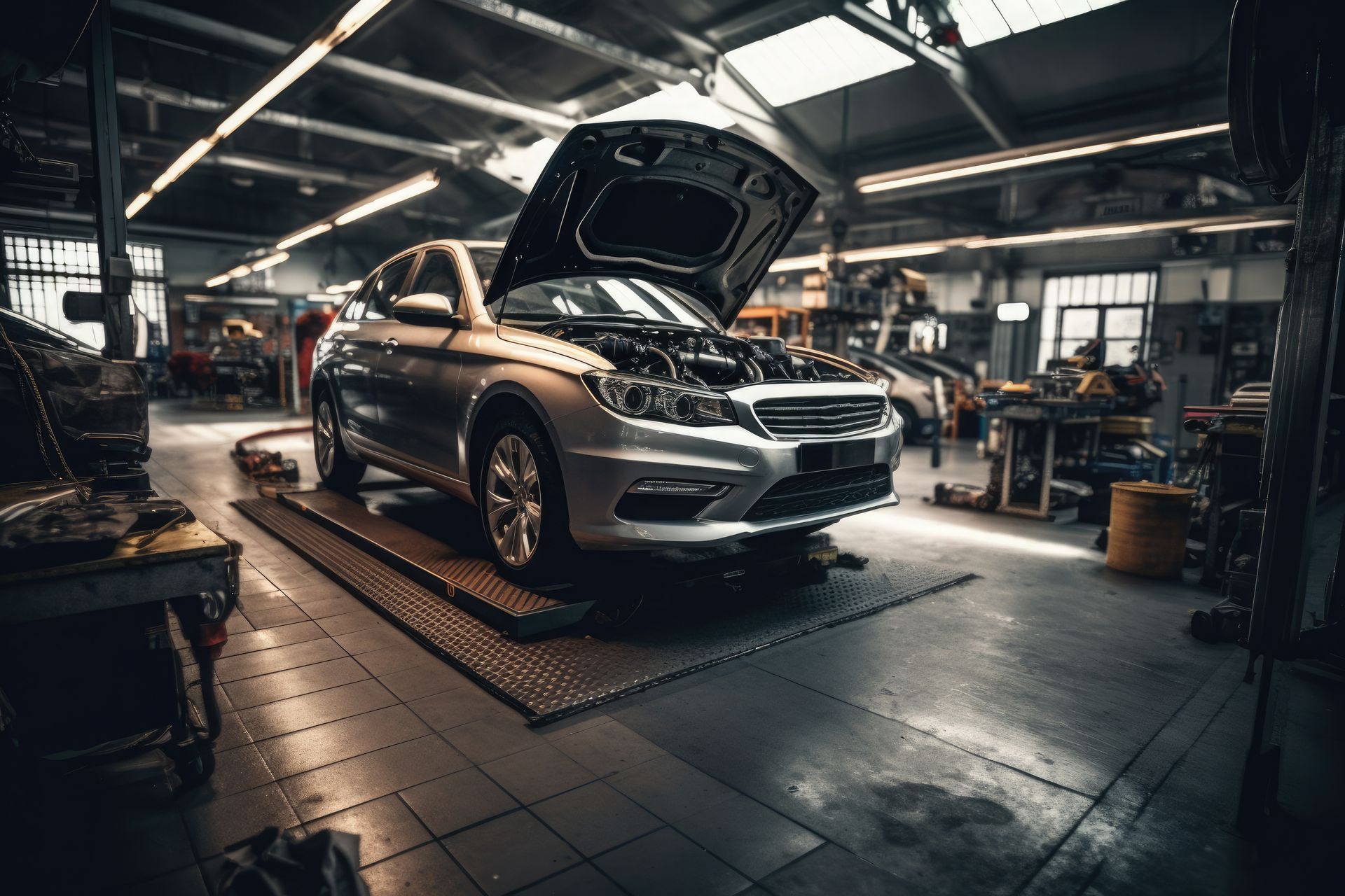 A car is being repaired in an auto repair shop | Autolink Repair Services