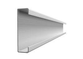 A white metal beam on a white background.