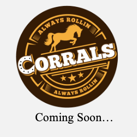 A logo for corrals that is coming soon
