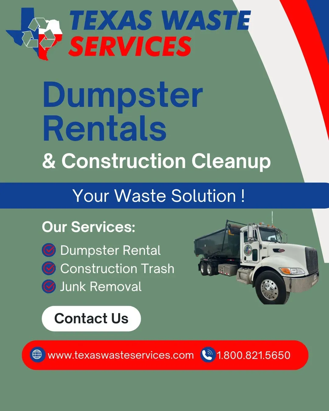 A graphic showing how to rent from swift dumpsters.