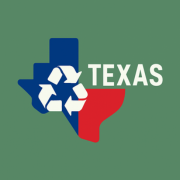 A texas logo with a recycling symbol on it