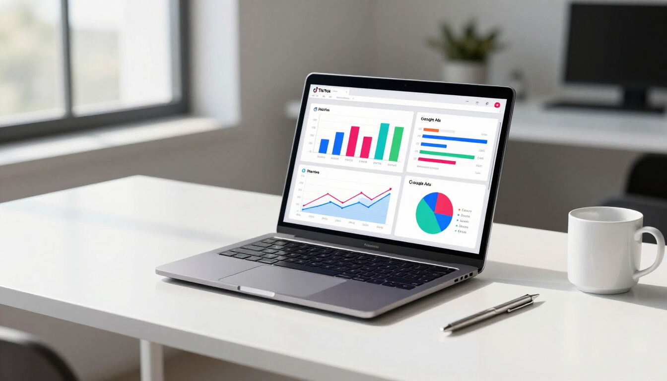 Comparison of TikTok, Meta, and Google ad platforms on a smartphone screen.