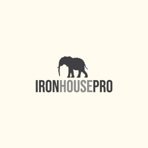 IronHousePro logo: Silhouette of an elephant above the text 