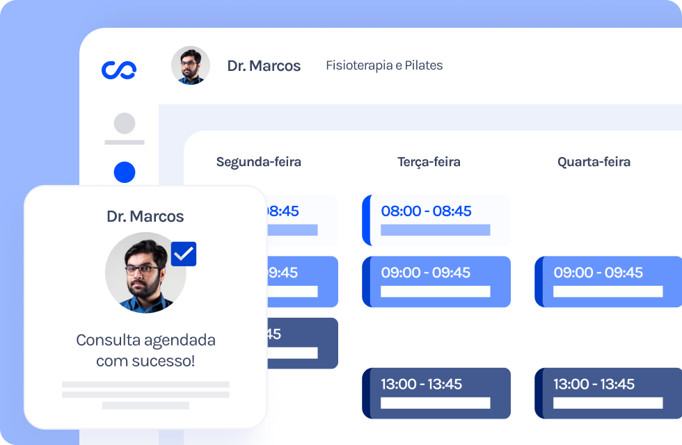 Uma captura de tela de um site mostrando uma agenda de um médico.