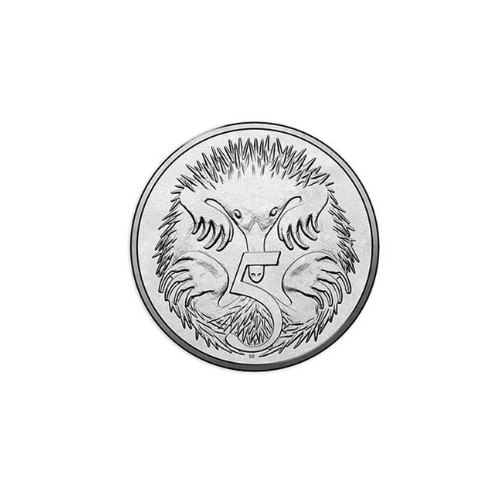 A silver coin with an anteater on it