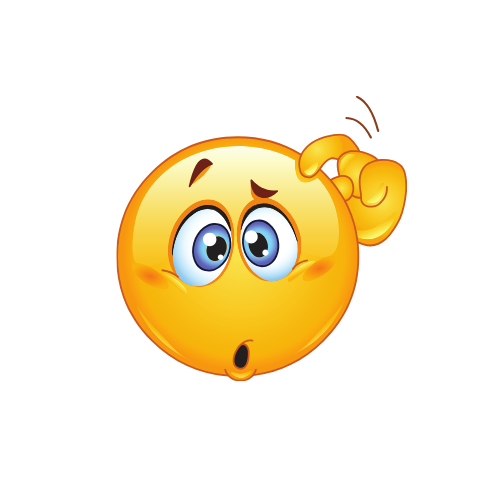 A cartoon smiley face is scratching his head.