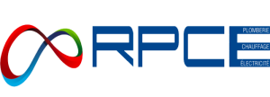Logo RPC bleu avec une boucle rouge et bleue, et trois petits encadrés d'étiquettes à droite.