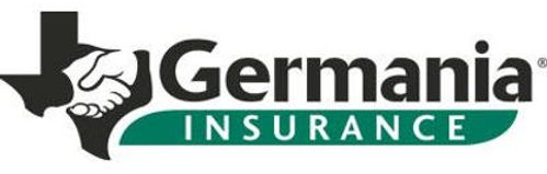 The logo for germania insurance shows a handshake between two people.