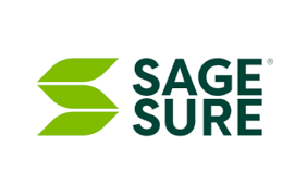 The logo for sage sure is green and black