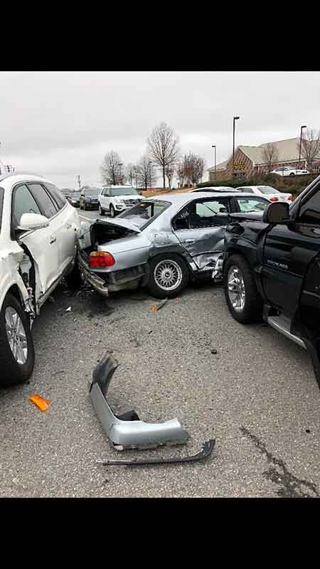 Images — Three Car Crash in Stairway in Greenville, SC