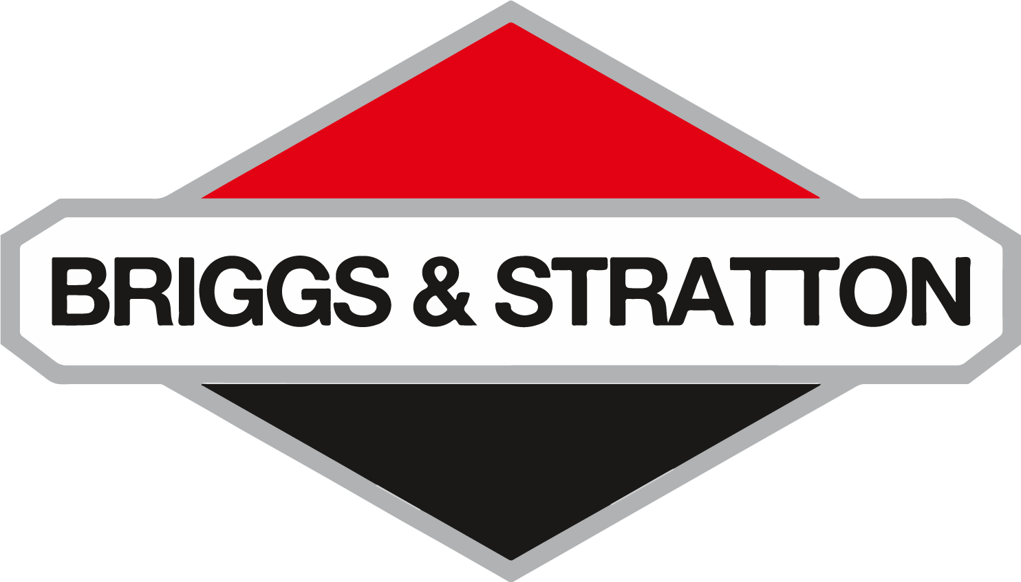 Briggs & Stratton logo featuring a red upper triangle and black lower triangle separated by a white text bar.