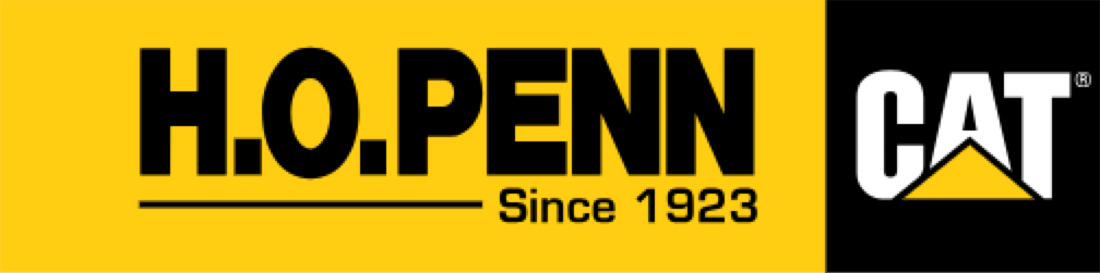 Logo for H.O. Penn, established 1923, featuring the black and yellow Caterpillar (CAT) company branding.