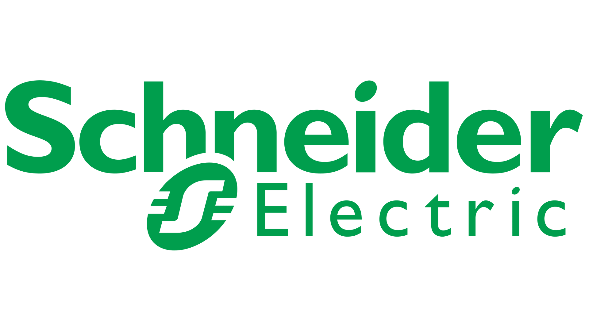The Schneider Electric logo, featuring green text and a stylized 'S' icon on a white background.