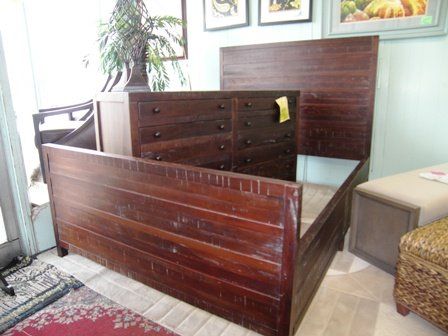 Bed Frame — Discontinued Rustic Wood Queen Bed & 8 Drawer Dresser in Jacksonville, FL