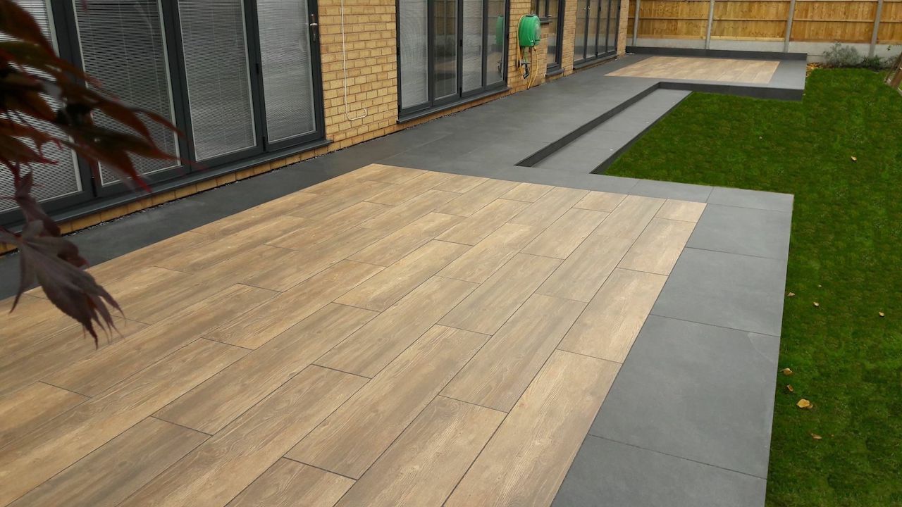 Milton Keynes Porcelain driveway and patio specialists Quality Drives and Patios install Porcelain patios and  driveways and patios throughout Buckinghamshire, Bedfordshire, Hertfordshire and Northamptonshire