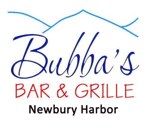 A logo for bubba 's bar and grille in newbury harbor