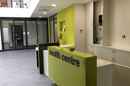health centre reception desk