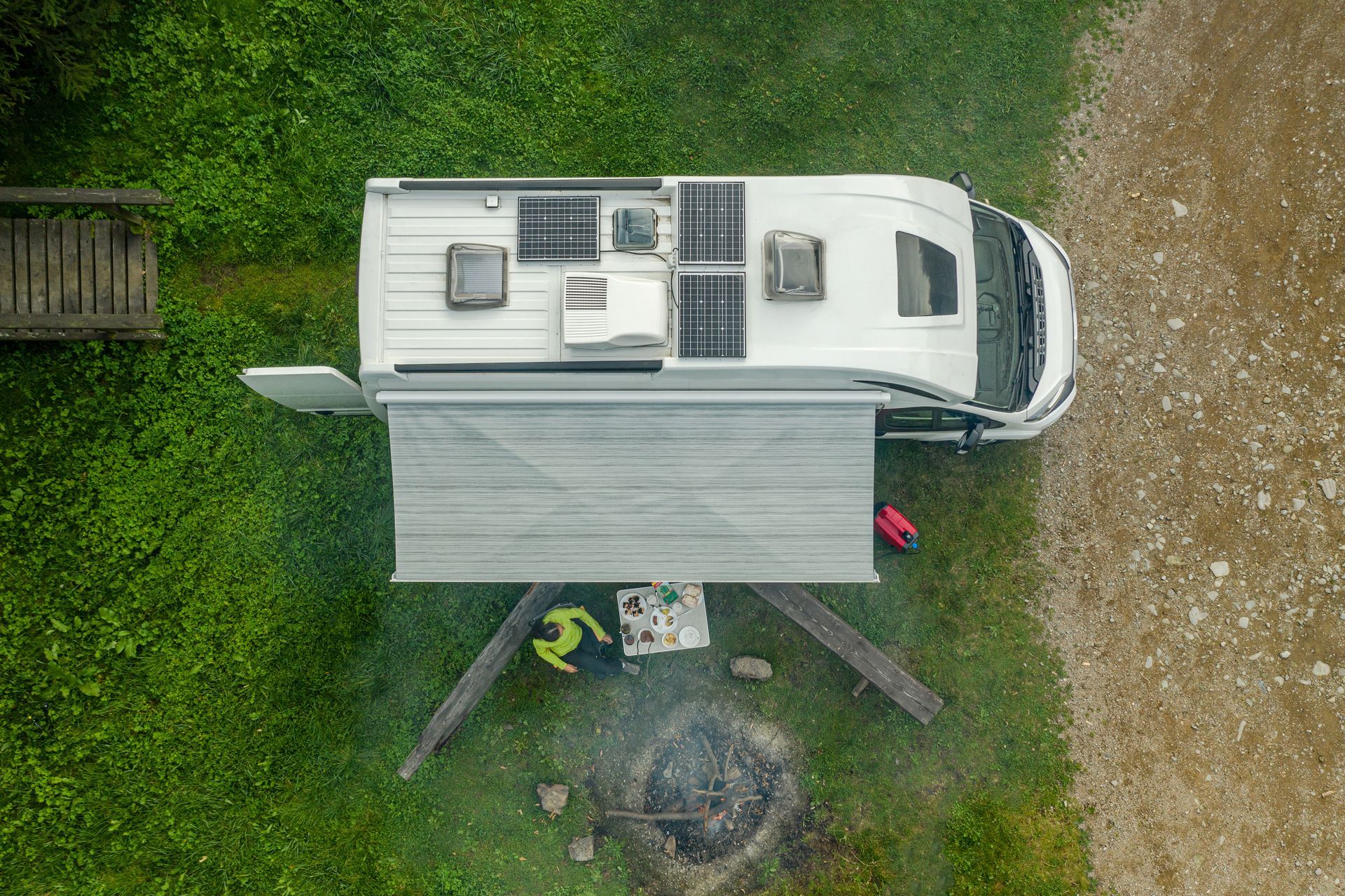 RV roof ariel view