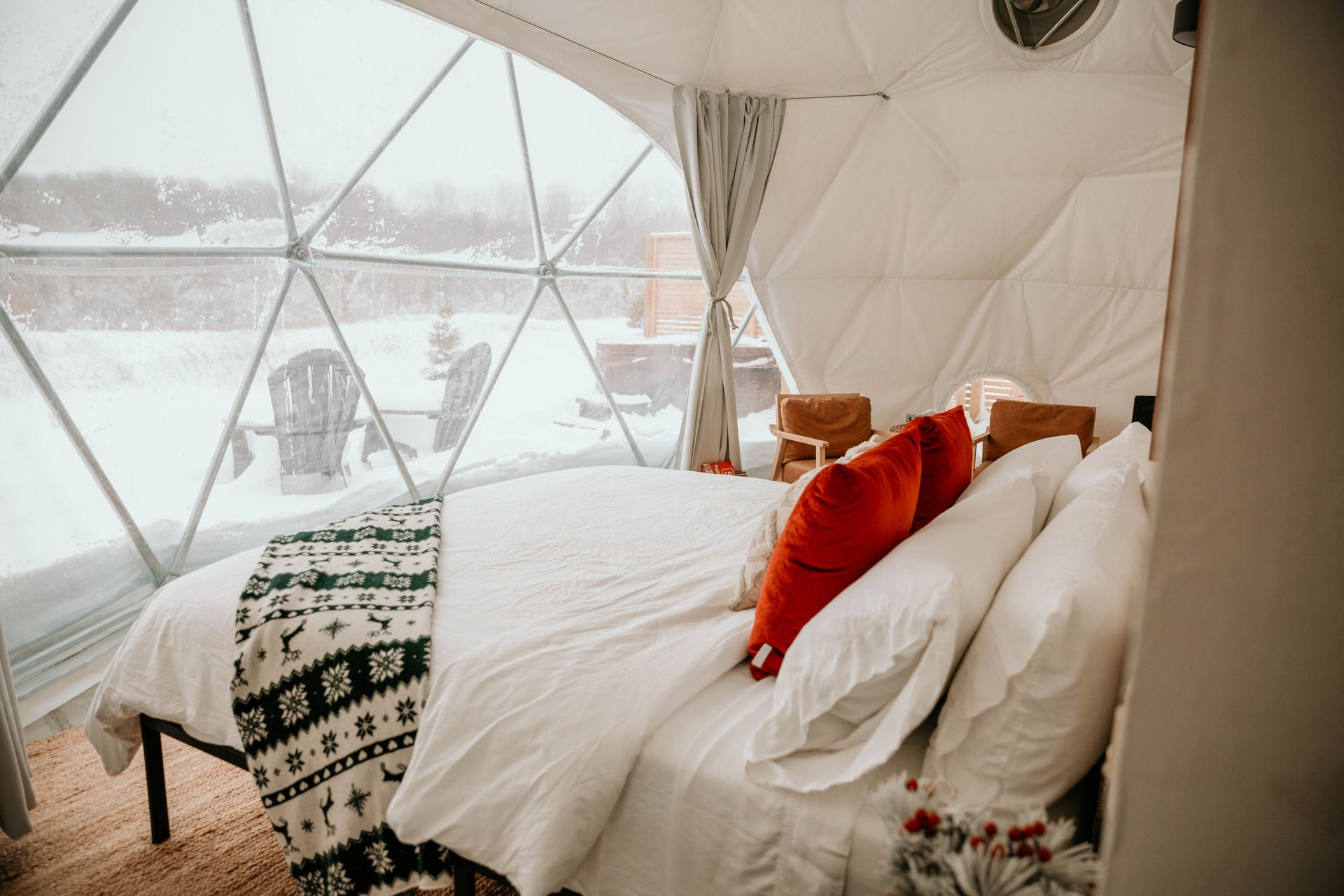 dome decorated for christmas