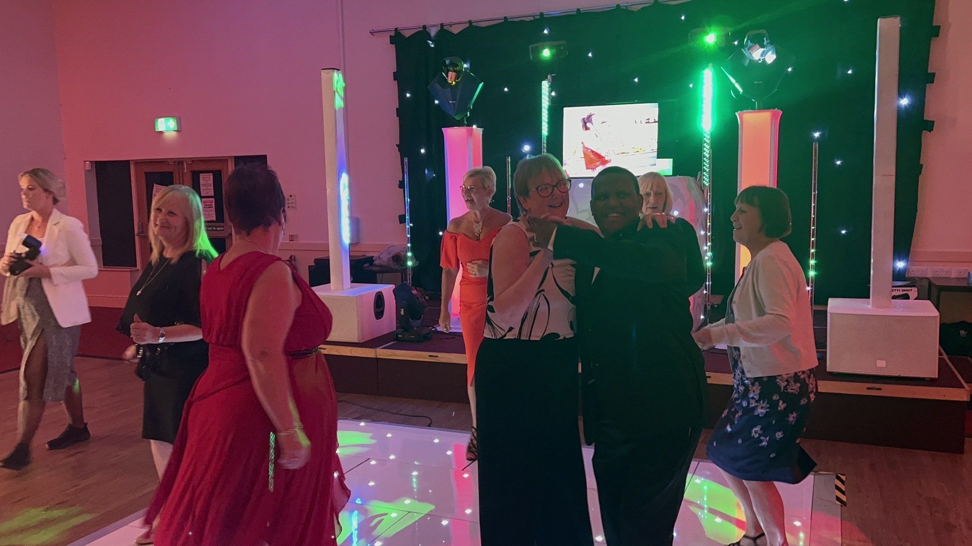 Guests dancing at a 50th birthday party enjoying our DJ services at the Richard Herod Centre Nottingham