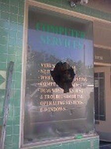 Broken Glass in a Computer Service Shop - Glass Repair in Long Beach, CA Glass Repair by Fast Glass of Long Beach Broken Glass in a Computer Service Shop - Glass Repair in Long Beach, CA Glass Repair by Fast Glass of Long Beach