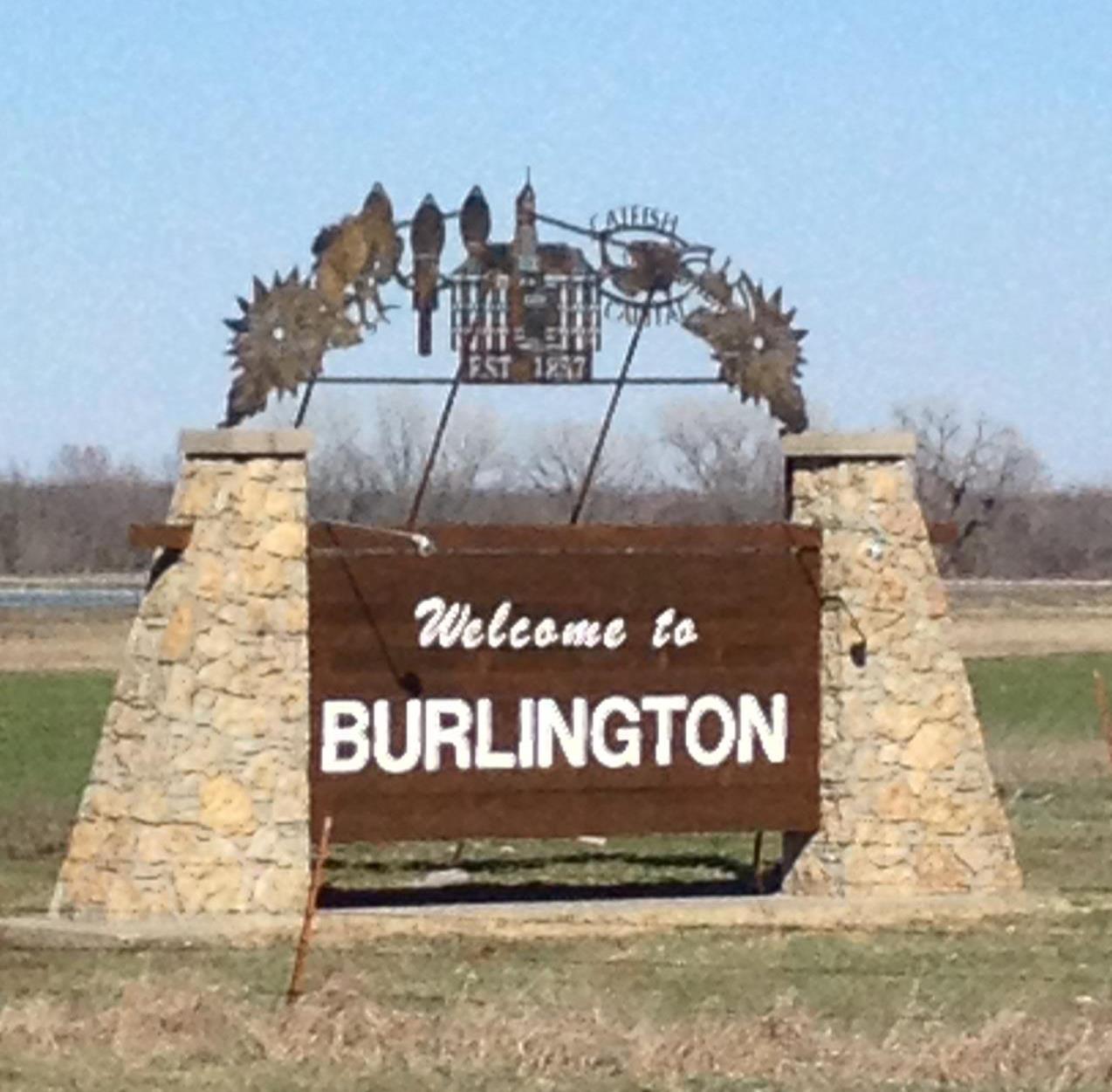 Burlington KS Welcome Sign