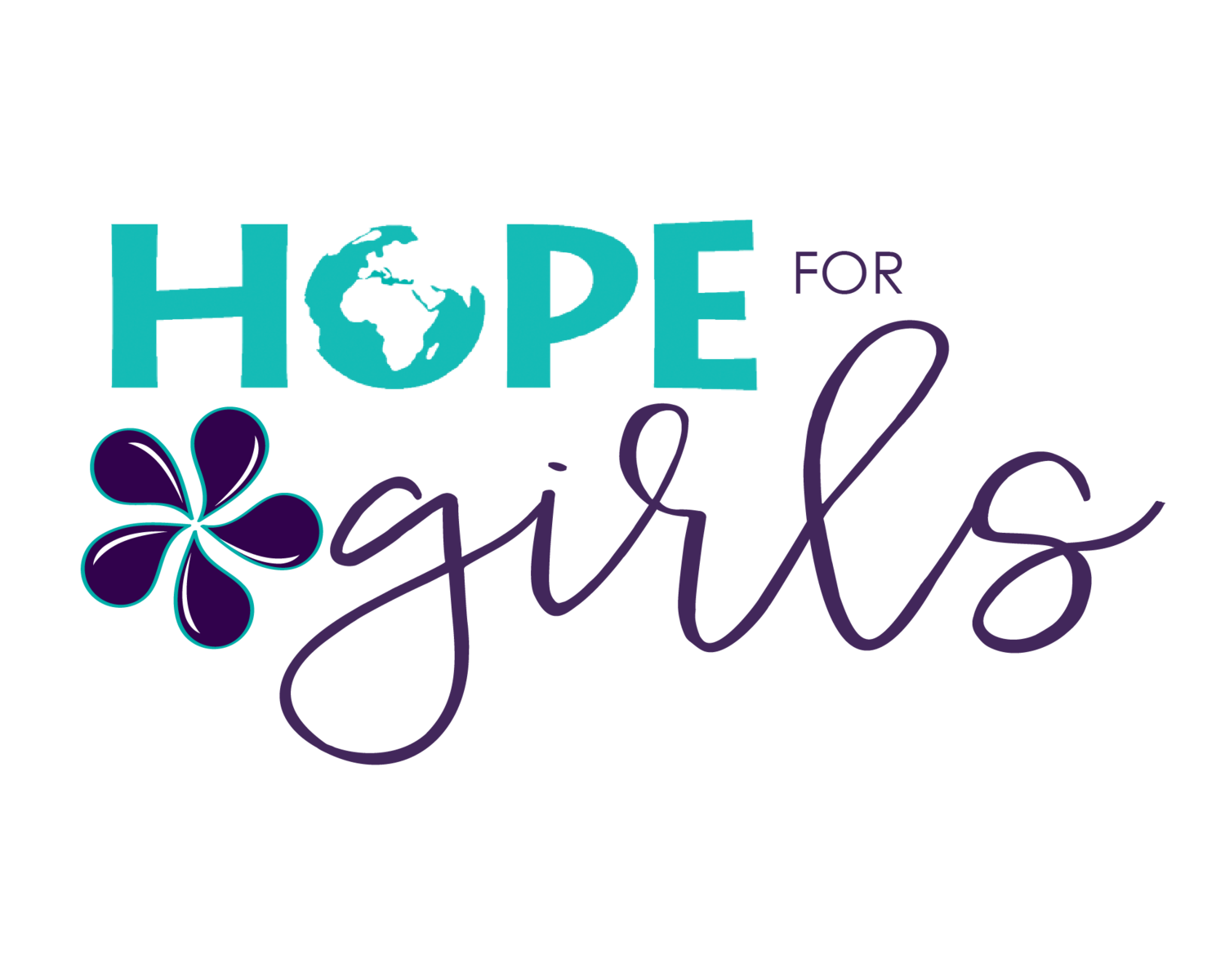 A logo for hope for girls with a flower in the middle.