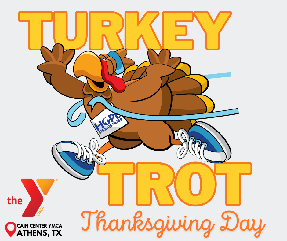A poster for Turkey Trot on Thanksgiving day 2025