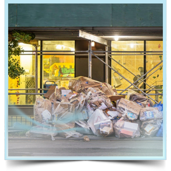 Junk pile outside the house