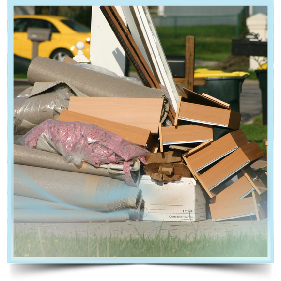 Junk pile outside the house