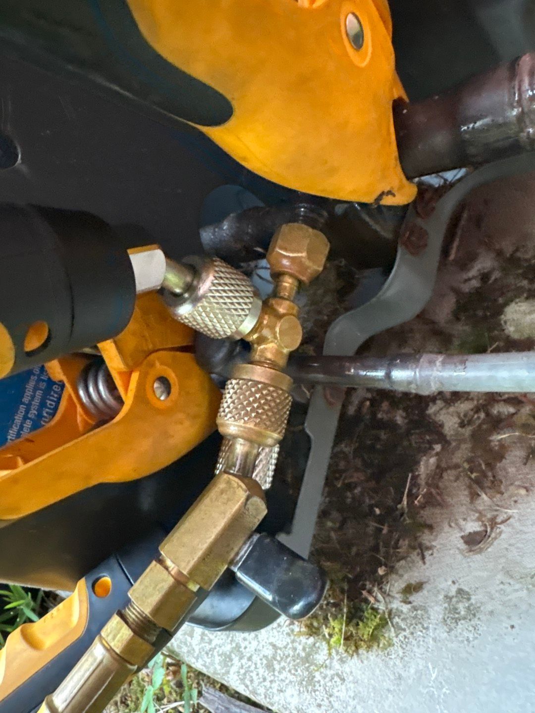 A family standing in a brightly lit kitchen looking at and interacting with a small smart-home wall display.