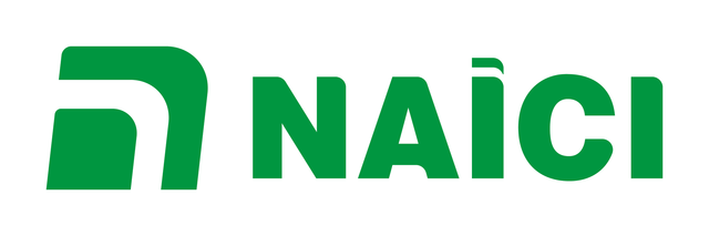 Logo NAICI verde con icona stilizzata e testo in grassetto su sfondo bianco.