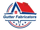 A logo for gutter fabricators shows a house with a red roof