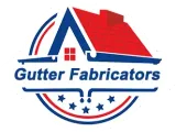 A logo for gutter fabricators shows a house with a red roof