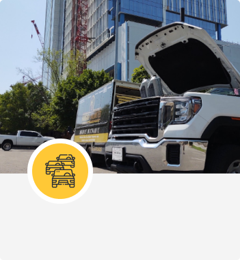 White truck with open hood | Hangar Unlimited Auto Care & Tires.