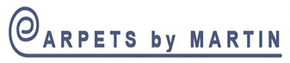 A logo for carpets by martin is shown on a white background