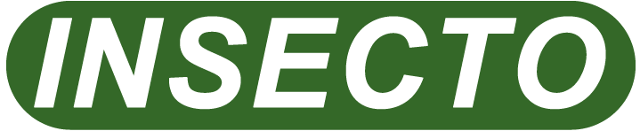 A green sign that says insecto in white letters