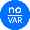 A blue circle with the words no var on it