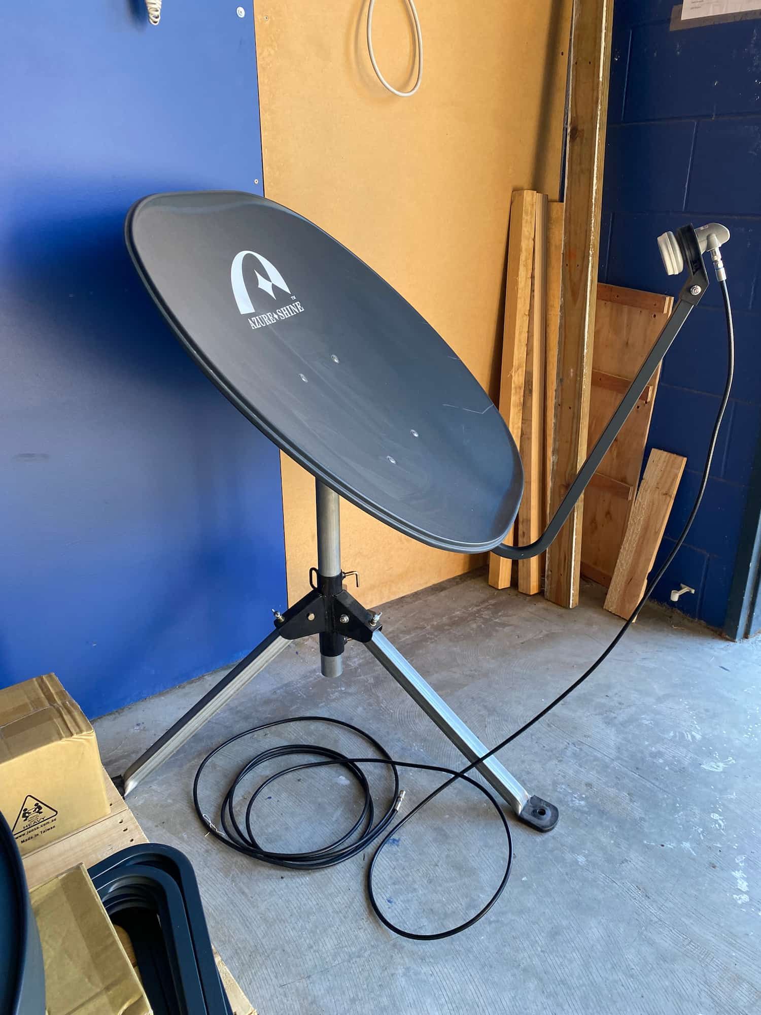 A Satellite Dish With the Letter a on It — Hendo's TV Antennas & Installations in Trinity Beach, QLD